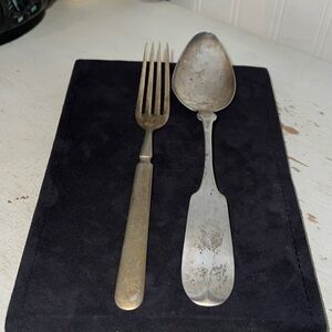 Antique Prussian Sterling Silver fork & serving spoon